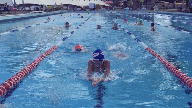 Juniors from the Harlee Elite swim school training at Max Parker Leisure and Aquatic Centre, Revesby. Picture: James Taylor