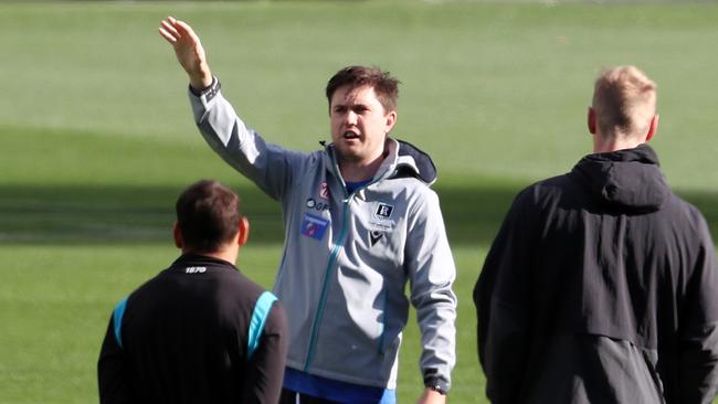 Luke Kelly with Port Adelaide in 2022. He is now Leopold’s new coach. Picture: Sarah Reed/Getty Images via AFL Photos