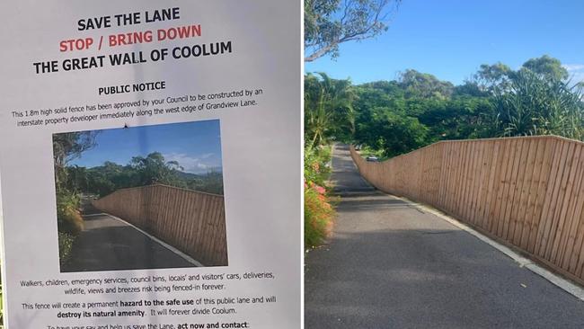 The 'Great Wall of Coolum' is causing chaos for a Queensland neighbourhood.