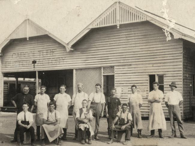 COPYRIGHT WARNING for Moreton Life ONLY. Phone Kylie Knight 3480 8226. Staff at the Caboolture Butter Factory, ca. 1910. Images courtesy Moreton Bay Region Libraries.