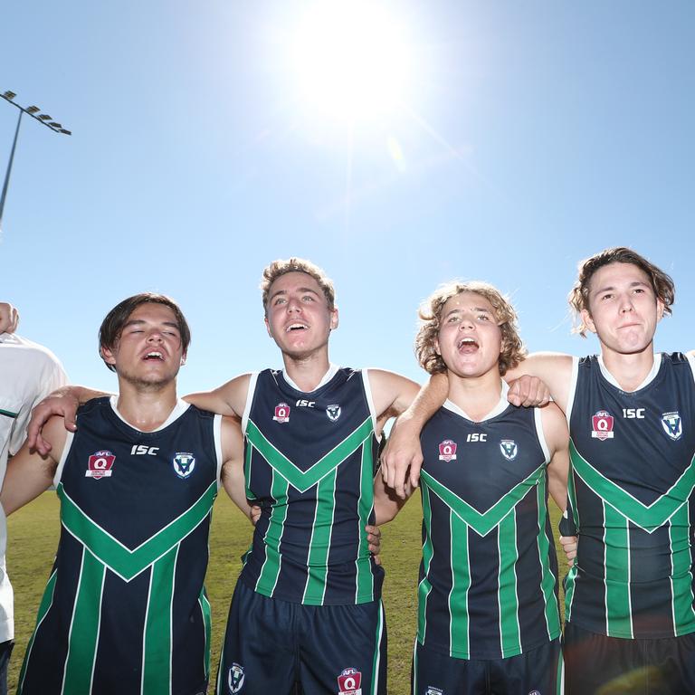 Action from the AFLQ Schools of Excellence competition. Picture: AFLQ