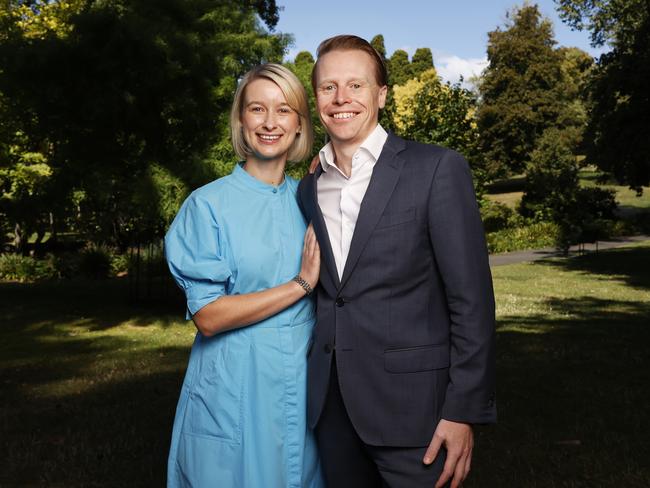 Richard Dowling and wife Georgia Allen.  Richard Dowling is running for Labor on the Senate ticket in the up coming federal election.  He is a former Chief Economist of the TCCI and Senior Economic Adviser to Tasmanian  Premier Lara Giddings.  Picture: Nikki Davis-Jones