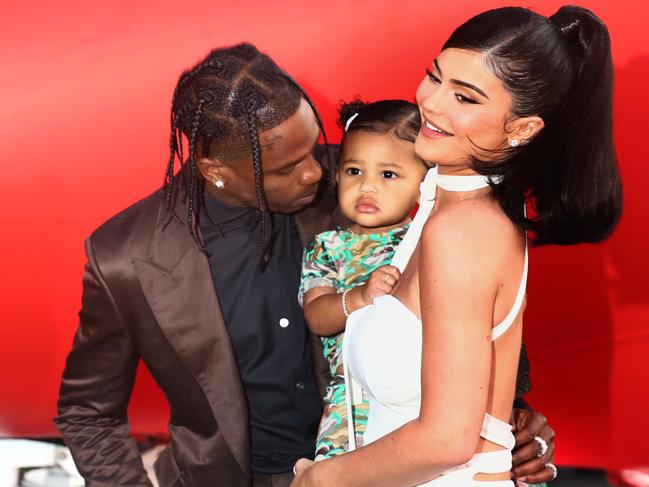 Travis Scott, Kylie Jenner and their daughter Stormi. It’s understood the pair are taking a break from their relationship. Picture: Getty Images