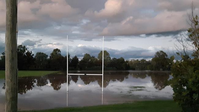 Flooding at Singleton. Picture: Facebook/Kevie Lomax.