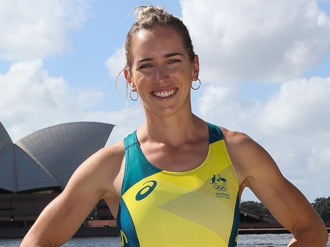 SYDNEY, AUSTRALIA - NewsWire Photos MARCH 31, 2021: Unveiling of the Australian Olympic Team competition uniforms for Tokyo 2020;  Lucy Stephan during the launch at the OPT in Sydney, Australia. Picture: NCA NewsWire / Gaye Gerard