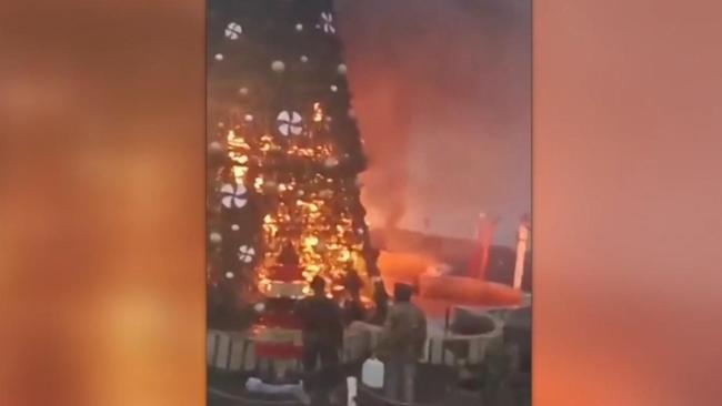 Protests erupt in Syria after Christmas tree set alight