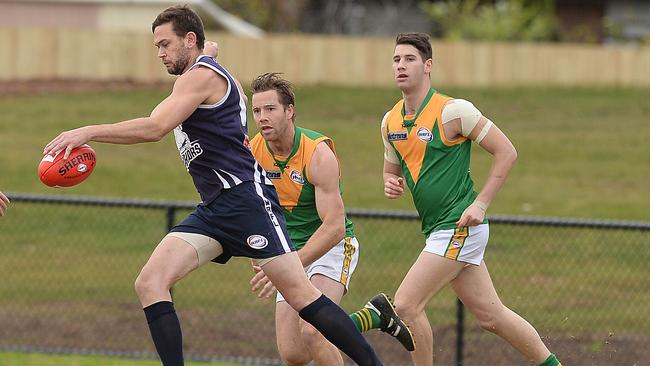 WRFL footy: Hoppers Crossing V Spotswood. No 18  Wayde Skipper for Hoppers. Picture: David Smith