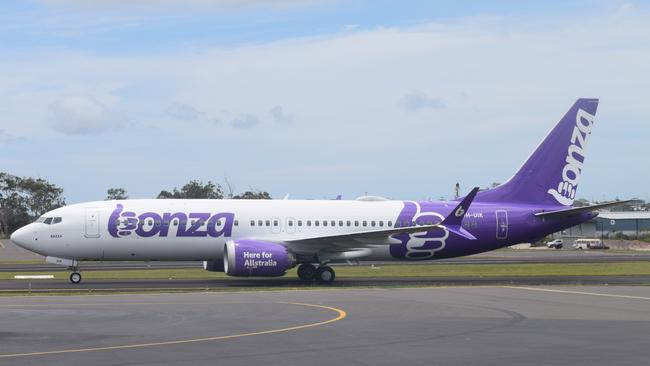 This Bonza Airline Boeing B737-8 MAX recently took off from the Sunshine Coast and spent the day travelling to Mackay, Gladstone and Bundaberg. Picture: Nilsson Jones