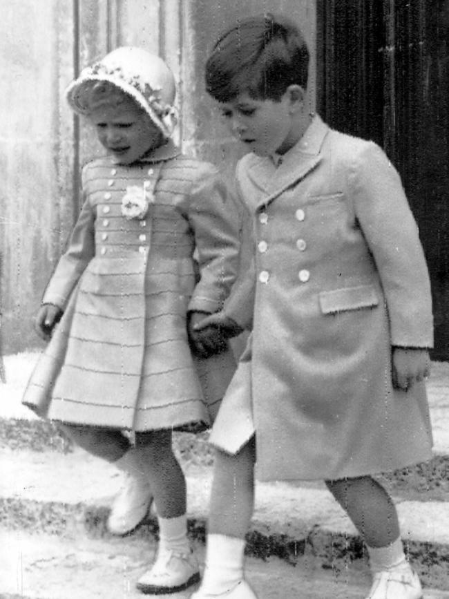 Princess Anne and Prince Charles in the early 1950s.