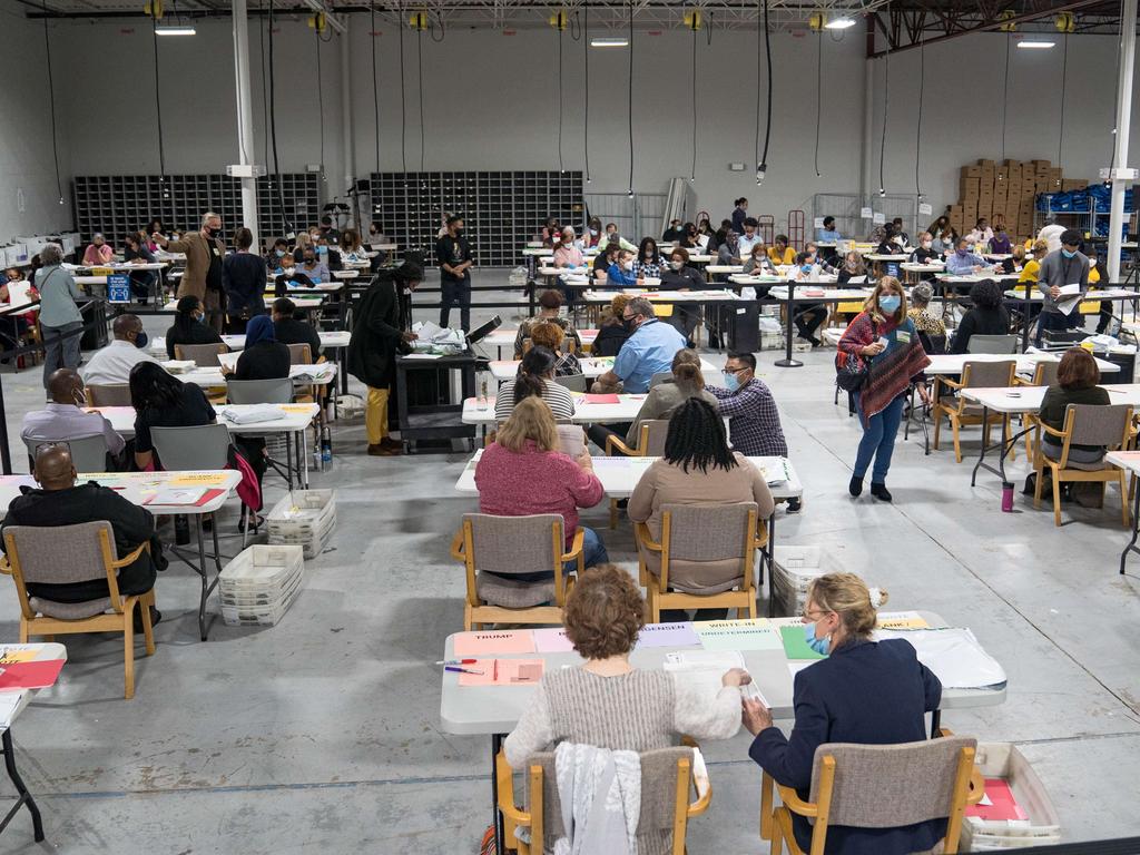 Election workers in Georgia. Picture: AFP