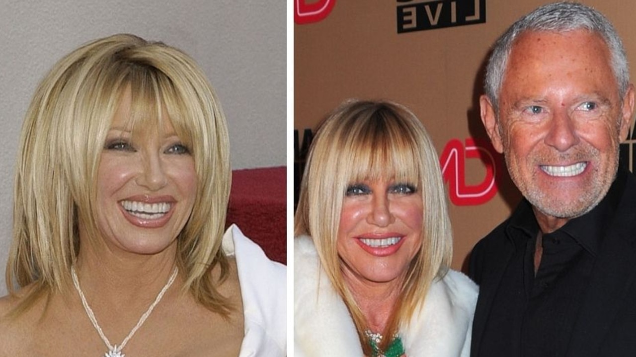 Suzanne Somers (pictured here with her husband, Alan Hamel) died on Sunday. Picture: Vince Bucci/Getty Images/Alberto E. Rodriguez/Getty Images