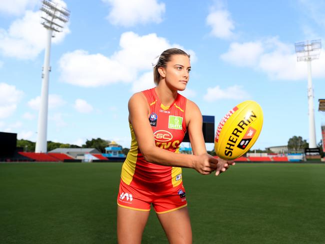 Lauren Bella. Suns AFLW players at all-in media day. Pic Tim Marsden