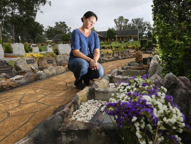 Yvonne Katczuk who was selling a spot in Forest Lawn Cemetery in Leppington. Photo: Bob Barker.