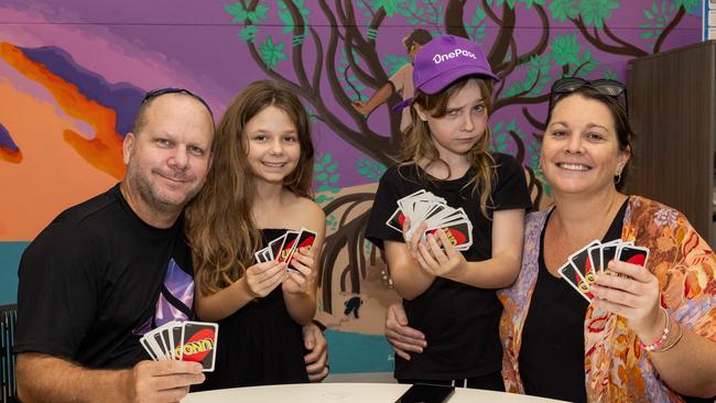 Andy Taylor, Oceanah Taylor, Ellie Stafford and Aleesha Dixon at the City of Darwin Geektacular event, 2025. Picture: Pema Tamang Pakhrin