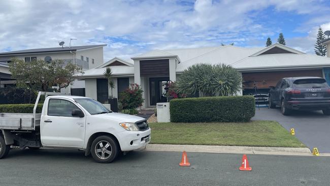 Scene of a home invasion at North Bank Court, Helensvale during which a Maserati was stolen and a Porsche damaged. Picture: Lea Emery