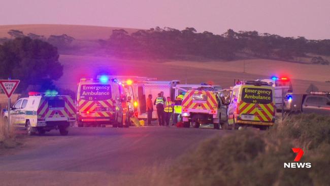 Two women have died following a fatal crash at Everard Central, near Blyth in the state's Mid North, last night. Picture: 7NEWS