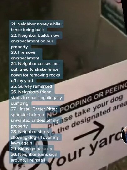 Amanda placed signs asking dog walkers not to walk their pets in her yard.