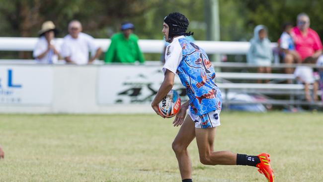 Chris Woodbridge of Coastal Blacks against SEQ Magic in the Warriors Reconciliation Knockout Carnival at Jack Martin Centre, Saturday, January 28, 2023. Picture: Kevin Farmer