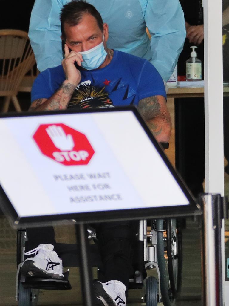 Shane Bowden at a Gold Coast hospital after fleeing from Melbourne. Picture: Glenn Hampson