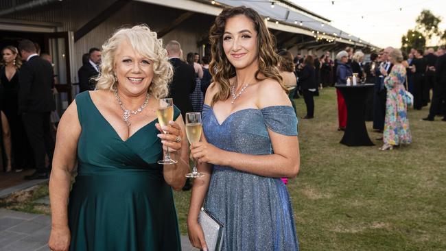 Helen (left) and Alexia Hall at LifeFlight Toowoomba Gala at The Goods Shed, Saturday, May 6, 2023. Picture: Kevin Farmer