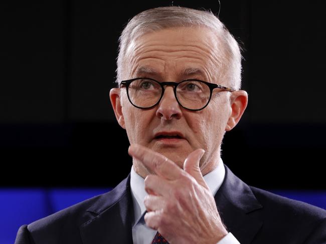 CANBERRA, AUSTRALIA - MAY 18: Australian Labor Leader Anthony Albanese speaks at the National Press Club on May 18, 2022 in Canberra, Australia. The Australian federal election will be held on Saturday 21 May 2022. (Photo by Lisa Maree Williams/Getty Images)