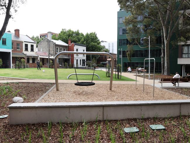 The original $2m makeover of the small park attracted national headlines in November. Picture: David Caird