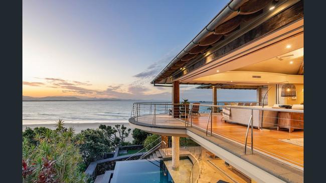 This home at Wategos beach has reportedly sold for a record-breaking $22 million.