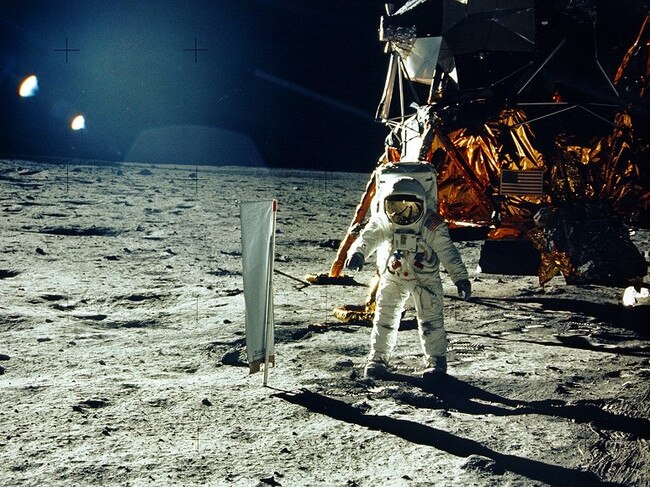 This July 20, 1969, photo obtained from NASA and taken by Neil Armstrong, shows astronaut Buzz Aldrin on the Moon's Sea of Tranquillity. Picture: AFP PHOTO / NASA