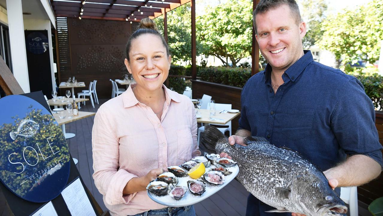 Velo Project owners David and Sarah Nash are opening a new seafood restaurant at Marcoola, Sole Restaurant. Picture: Patrick Woods.