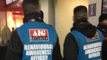 AFL Behavioural Awareness Officers on patrol. Source: Twitter