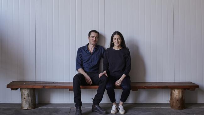 Tom and Jenna Stefanovic at their farm, Mandole Orchard.