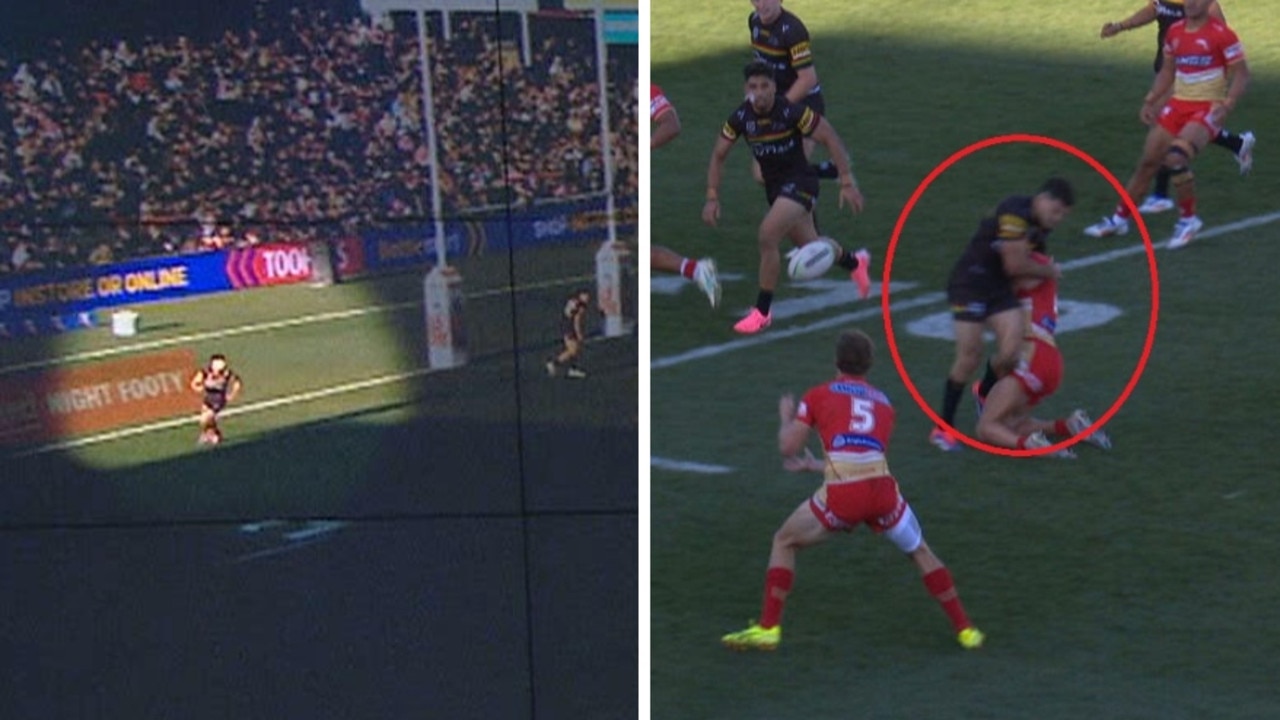 The Panthers were lucky not to concede a penalty after Nathan Cleary was off-side against Dolphins