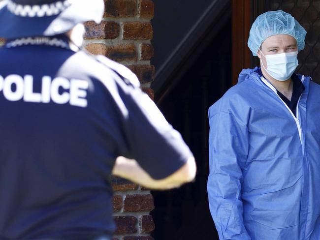 BRISBANE, AUSTRALIA - NewsWire Photos AUGUST 9, 2022: Family and friends visited the murder scene as police continue their investigation after a 49-year-old man was charged with two counts of murder over the deaths of a man and a woman.. Picture: NCA NewsWire/Tertius Pickard