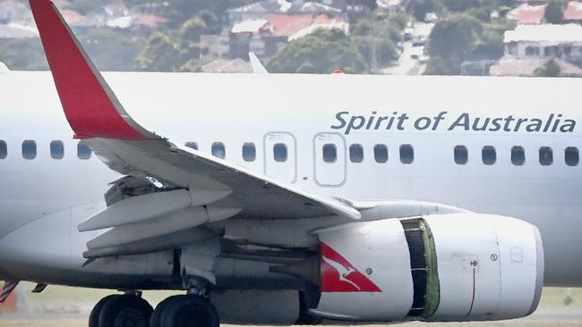 A Qantas plane on the tarmac at Sydney International Airport. Picture: NCA NewsWire / Jeremy Piper