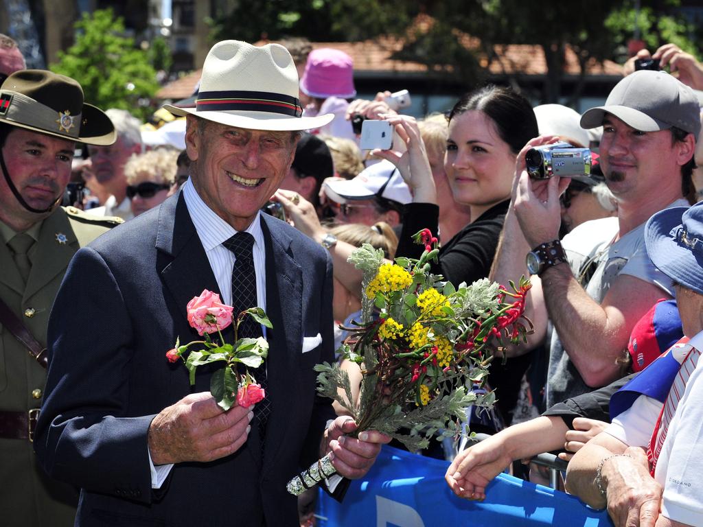 His final tour. Prince Philip greets well-wishers on the final day of the Queen's Australian tour, October 2011 in Perth. Picture: Hatherly Richard/Getty Images