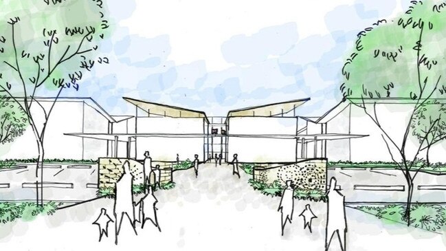 A drawing of the proposed new Pacific Brook Christian School in Muswellbrook, Maitland Rd which will accommodate up to 140 children. Credit: Council documents