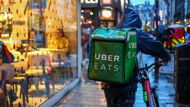 Uber’s food-delivery arm has soared as coronavirus restrictions keep people from going to restaurants. Picture: Bloomberg