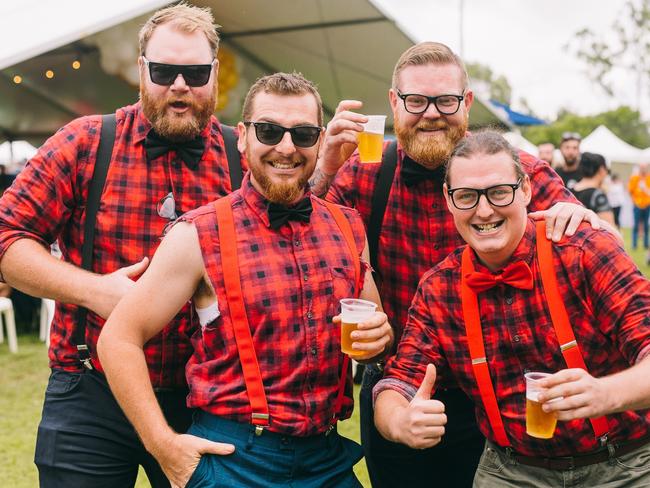 Adam Boyle, Peter Saunders, Matt Brown, Tim Pitman  at Brisbane Beer Fest. For Moreton Life ONLY. Phone Kylie Knight 3480 8226.