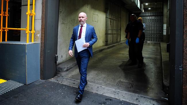 Mayfair 101 CEO James Mawhinney leaving the Melbourne Magistrates Court on last week. Picture: Luis Enrique Ascui