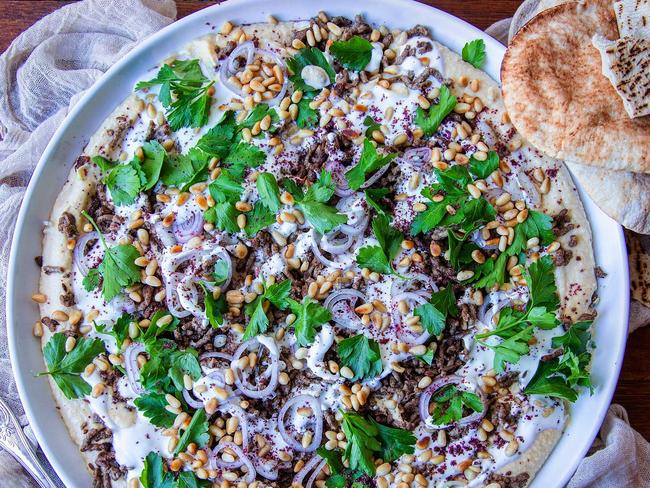 Crispy lamb loaded hummus by MasterChef's Courtney Roulston.