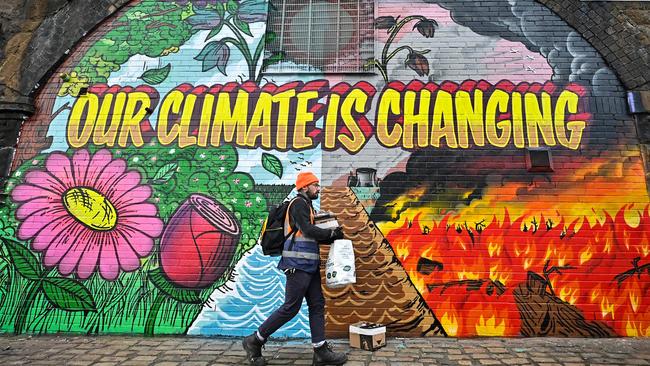 A mural in Glasgow ahead of the COP26 climate conference. Picture: Getty Images