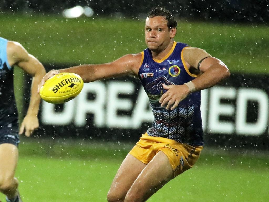 Steven Motlop kicked four goals in Round 1 against Darwin Buffaloes. Picture: Roz Lavercombe / AFLNT Media.