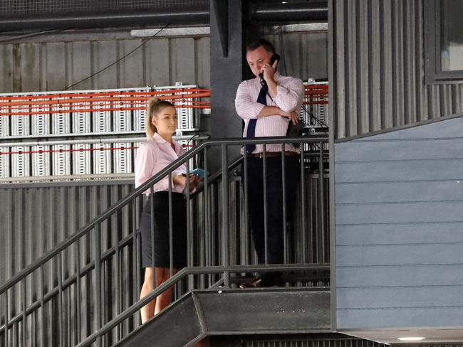 Magic Millions chief executive Barry Bowditch on the phone to the Queen’s bloodstock agent. Picture: Nigel Hallett