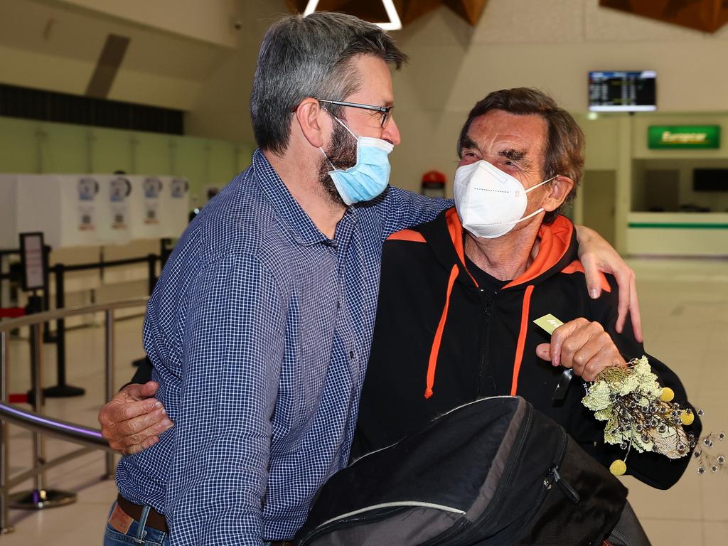 Emotional scenes have been captured at Perth Airport. Picture: Paul Kane/Getty Images