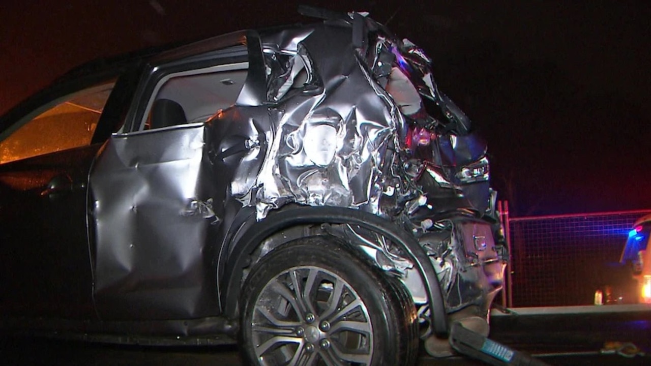 The aftermath of the car following the horrific crash. Picture: ABC News.