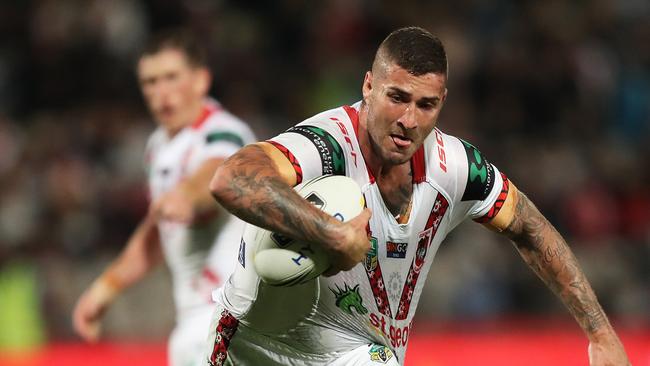 St George's Joel Thompson during the St George Dragons v Cronulla Sharks rugby league game at Jubilee Oval, Sydney. Picture: Brett Costello