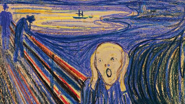 Detail of Edvard Munch’s The Scream (1895). Picture: AP/Sotheby’s Auction House