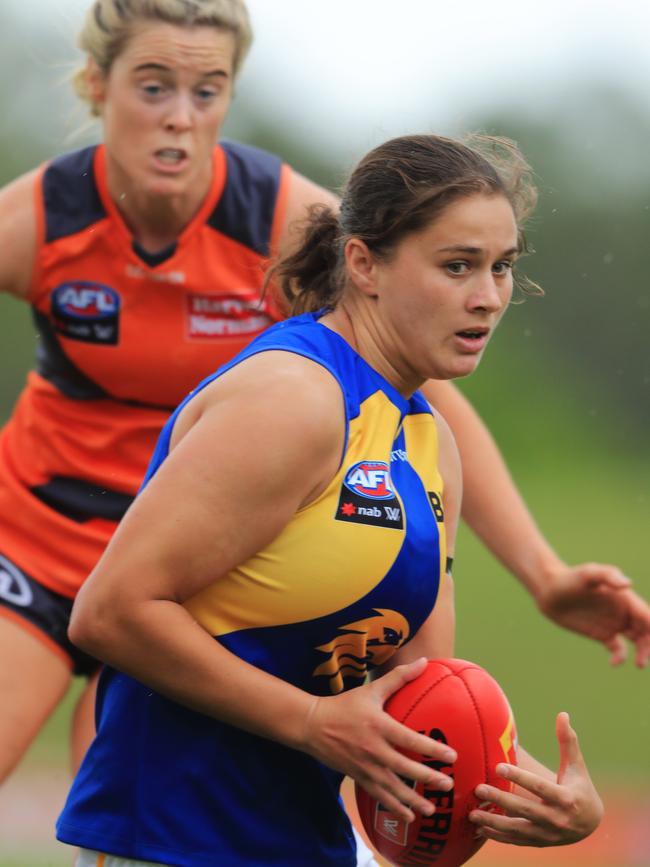 McKenzie Dowrick in action for the Eagles during the 2020 season. Picture: AAP