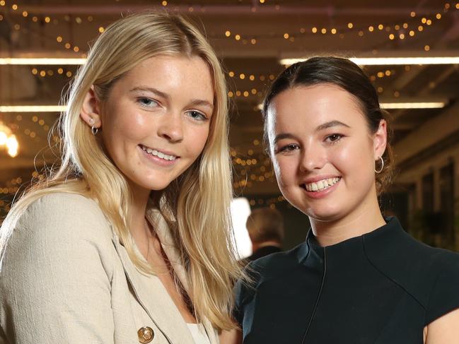 Pictured in Sydney at a special event celebrating the 2020 HSC First in Course recipients is Taylah Pye (tops Tourism Travel and Events) and Zara O'Mahoney (tops Construction)Picture: Richard Dobson