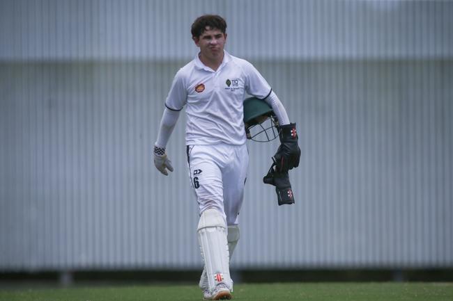 AIC First XI cricket between Villanova College and St Laurence’s. Photo by Stephen Archer